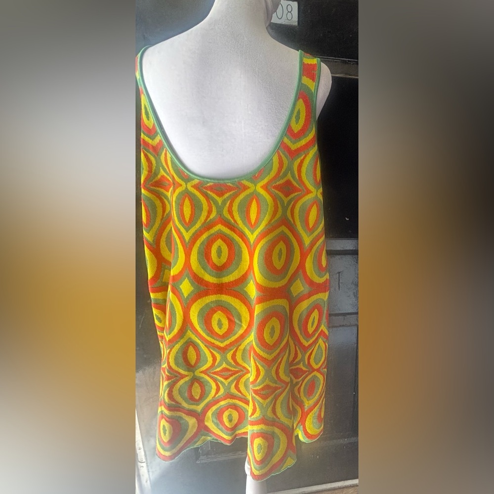 Zara Retro Jacquard Knit Mini Shift Dress Size L - Picture 4 of 10